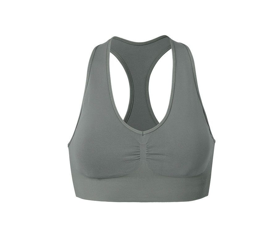 Ein graues Seamless-Sport-Bustier.