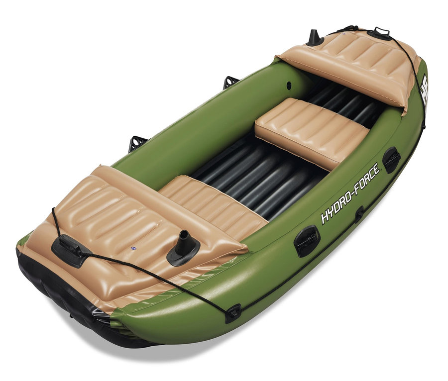 Grünes Schlauchboot-Set »Hydro Force Neva III« mit beigen, aufblasbaren Sitzen.