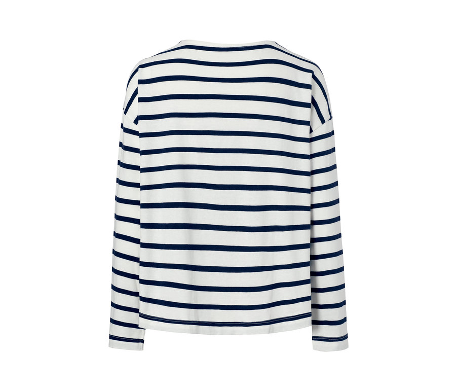 Gestreiftes Sweatshirt mit langen Ärmeln.