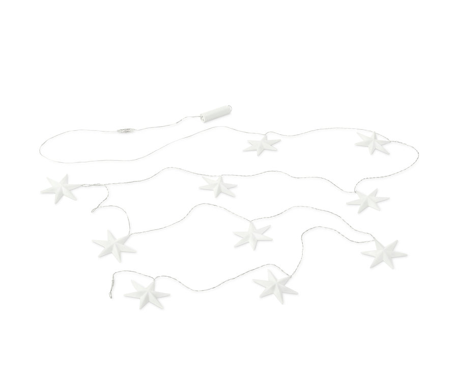 LED-Akku-Lichterkette »Sterne« auf weißem Hintergrund.