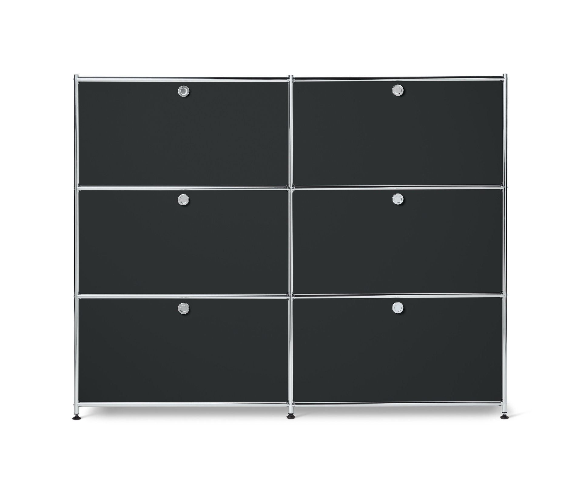 Tchibo - Kommode Metall »Cn3« mit 6 Klappenfächern - 152x40x120,5cm - schwarz -