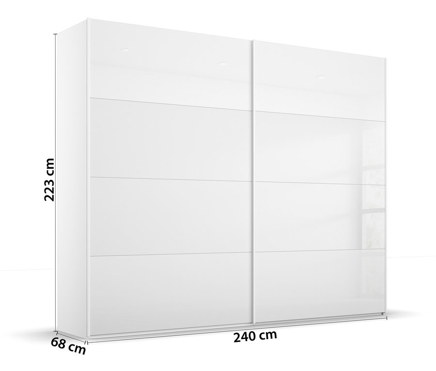 Weißer Rauch BLACK 20UP Schwebetürenschrank.