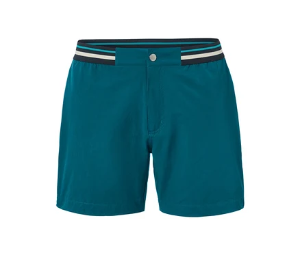 Petrolfarbene Badeshorts.