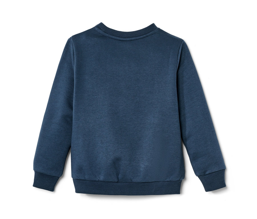 Blaues Kinder-Sweatshirt mit angerauter Innenseite.