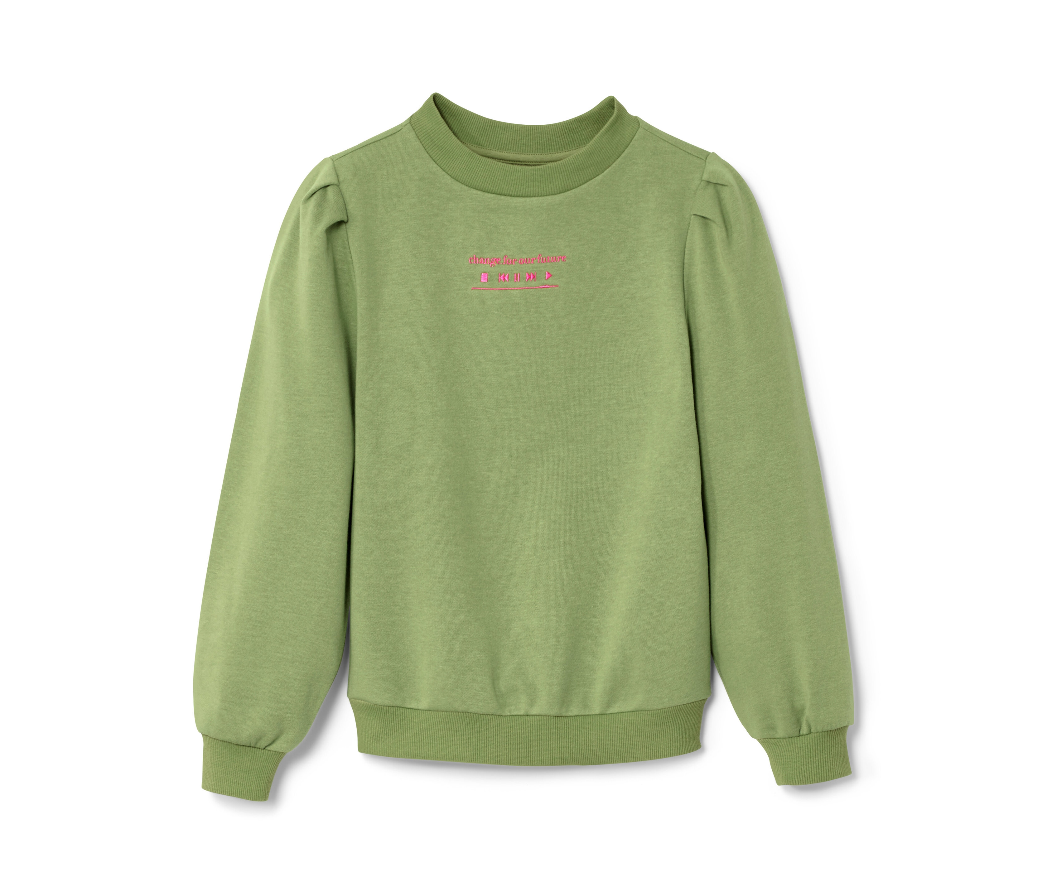 ck Farben günstig Kaufen-Tchibo - Kinder-Cropped-Sweatshirt - Mädchen - Gr. 122/128 - grün. Tchibo - Kinder-Cropped-Sweatshirt - Mädchen - Gr. 122/128 - grün <![CDATA[Kinder-Cropped-Sweatshirt Farbe: Grün mit leuchtend pinkfarbener Stickerei Material: 80% Baum