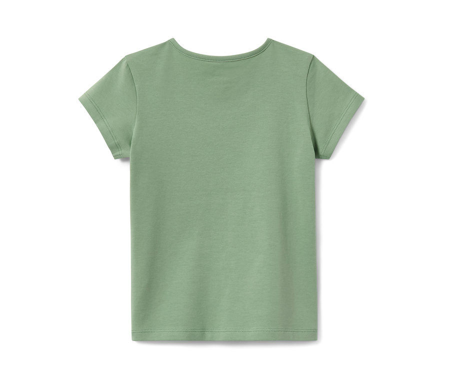 Ein grünes Kinder-T-Shirt (2 Stück) mit kurzen Ärmeln.