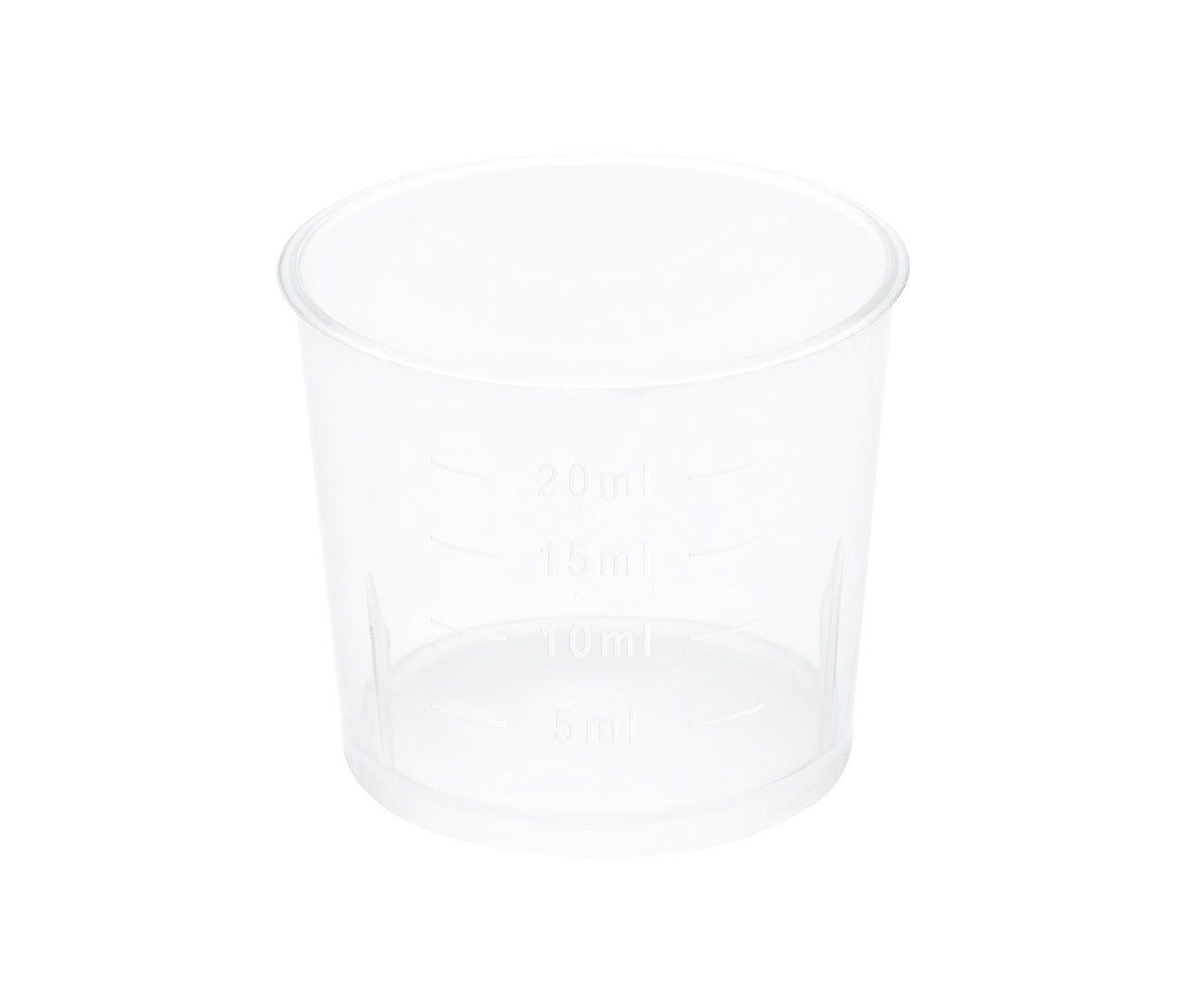Durchsichtiger Messbecher mit Volumenangaben in Millilitern.