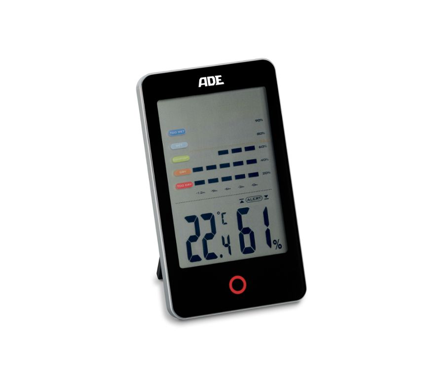 ADE Digitales Hygrometer mit Schimmelalarm, schwarz