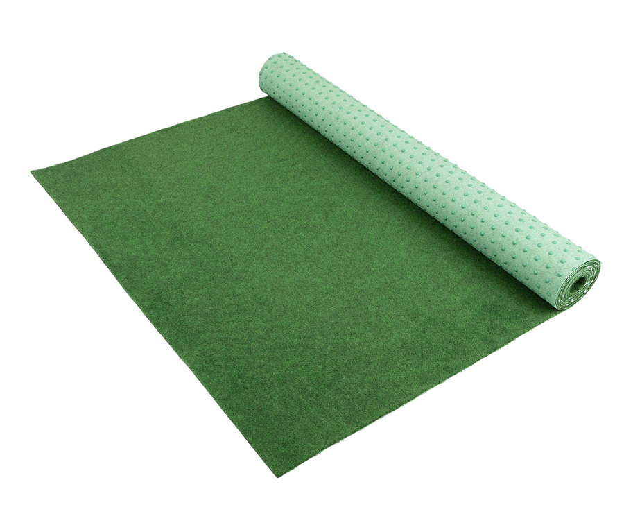 Teilweise ausgerollter grüner Primaflor Rasenteppich »COMFORT«.