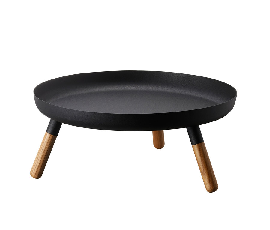 Schwarzer YAMAZAKI Tabletttisch »Plain« mit drei Holzbeinen.