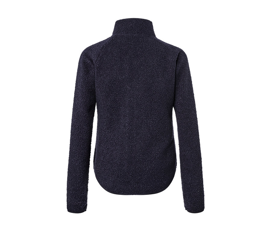 Marineblaue Teddyfleece-Jacke.