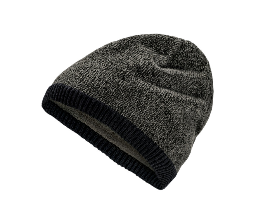 Detailansicht einer Strickmütze.