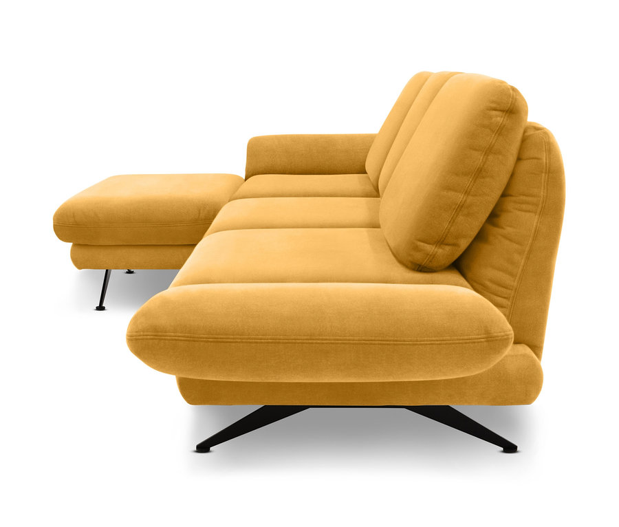 DOMO collection Ecksofa »Saletto« mit Drehsitz, links, kurkuma.