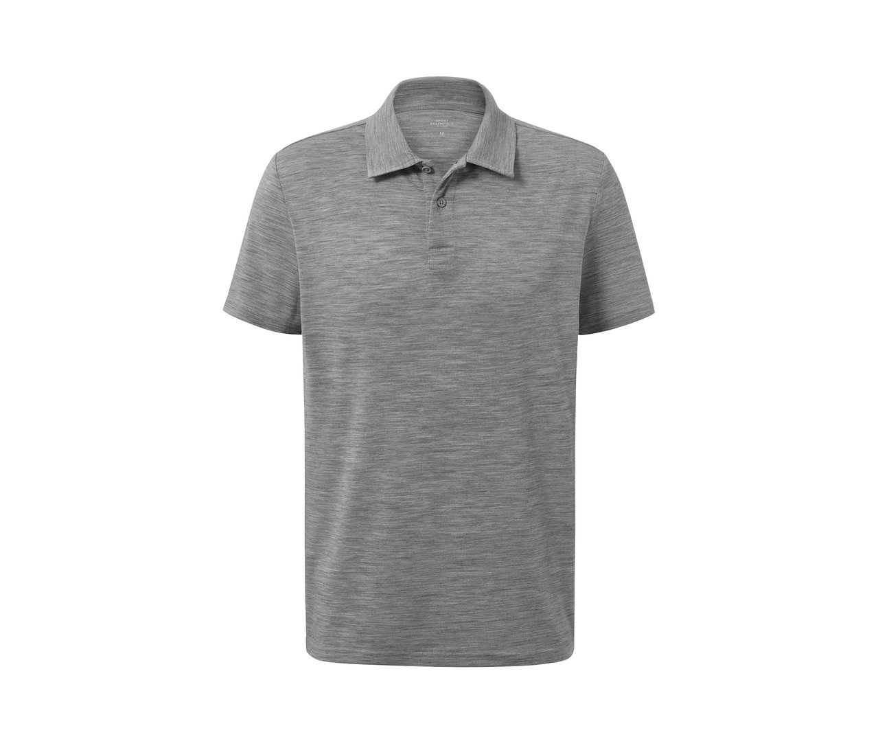 Graues Funktions-Poloshirt mit Merinowolle.