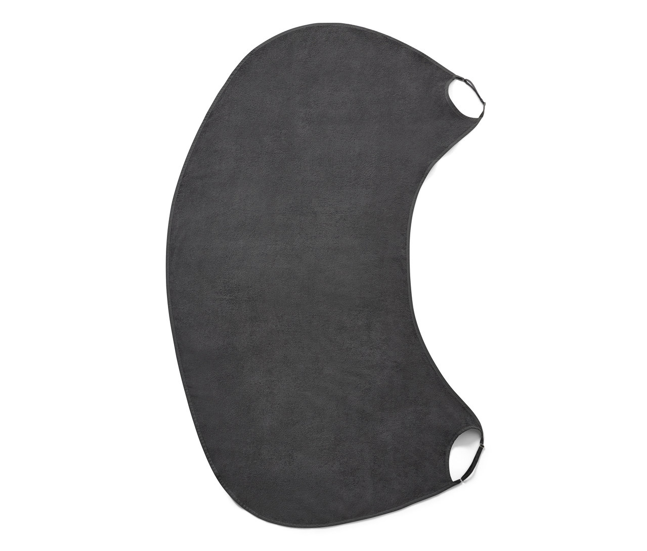 Anthrazitfarbenes Handtuchkleid mit Armlöchern.
