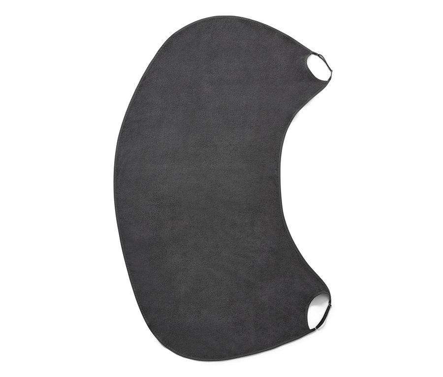 Anthrazitfarbenes Handtuchkleid mit Armlöchern.