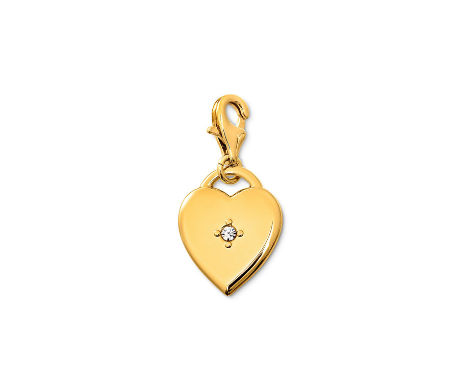 Goldener herzförmiger Anhänger aus dem Charm Set Love and Peace.