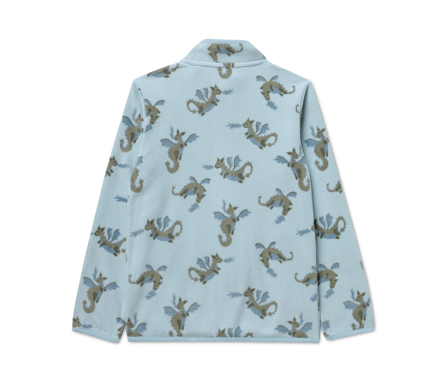 Kinder-Fleecejacke mit Drachenmuster.