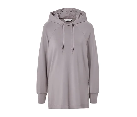 Grauer Lounge-Hoodie.