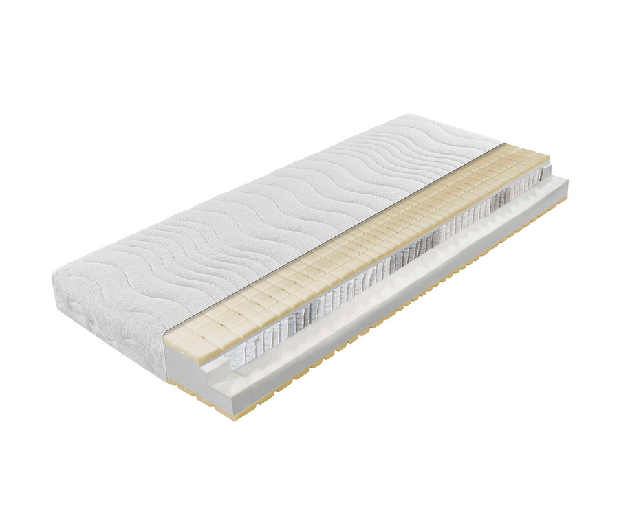 Detailansicht eines Boxspringbetts »Pure Pine«, 180 x 200 cm, mit angeschnittenem Einblick.