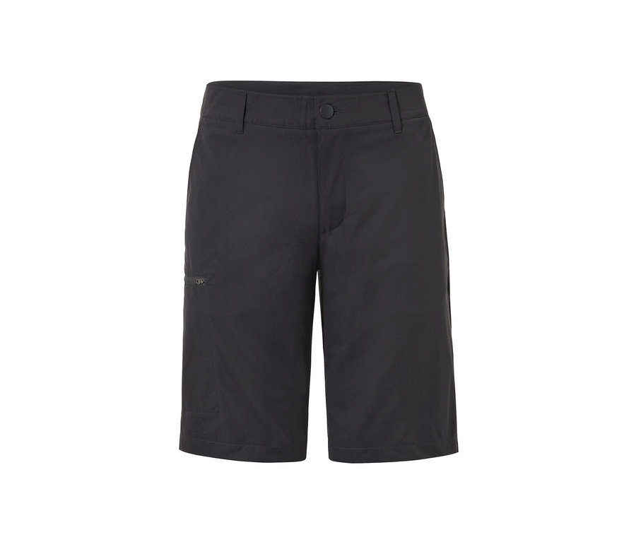 Schwarze Softshell-Funktionsshorts.