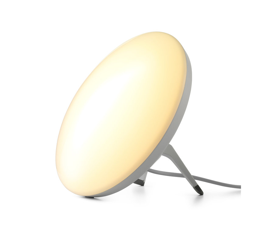Eine Tageslichtlampe steht auf einem weißen Hintergrund.