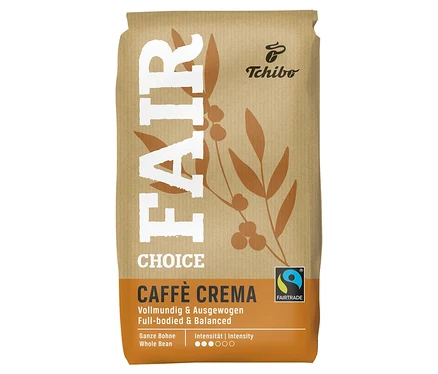 Eine Packung Fairtrade Probierset - 4 x 1 kg Ganze Bohne von Tchibo.