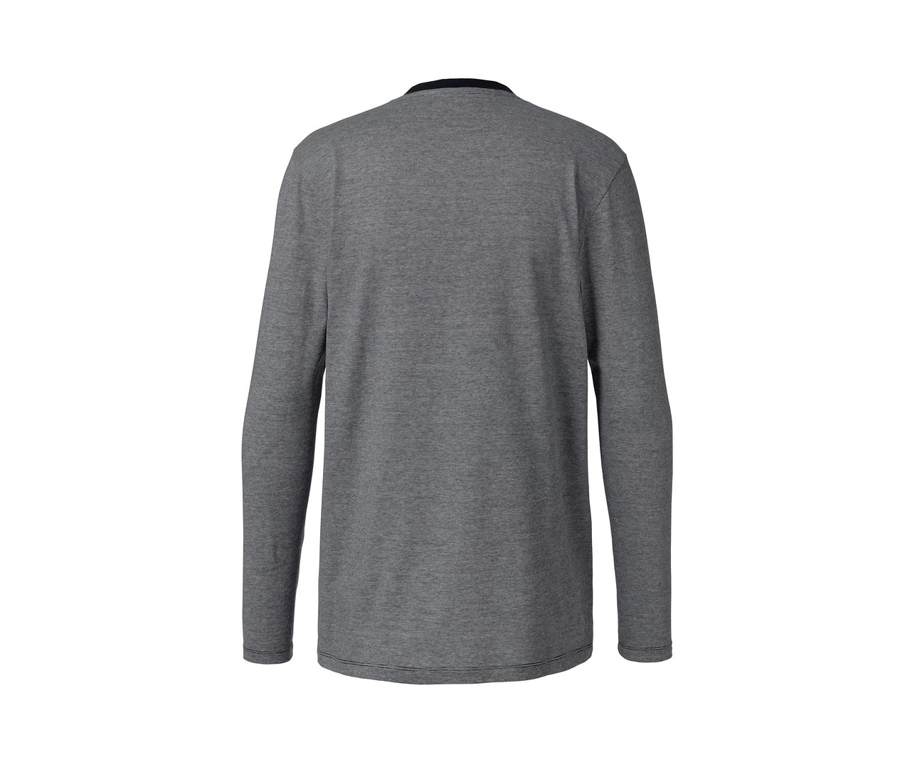 Grauer Pyjama mit langen Ärmeln.