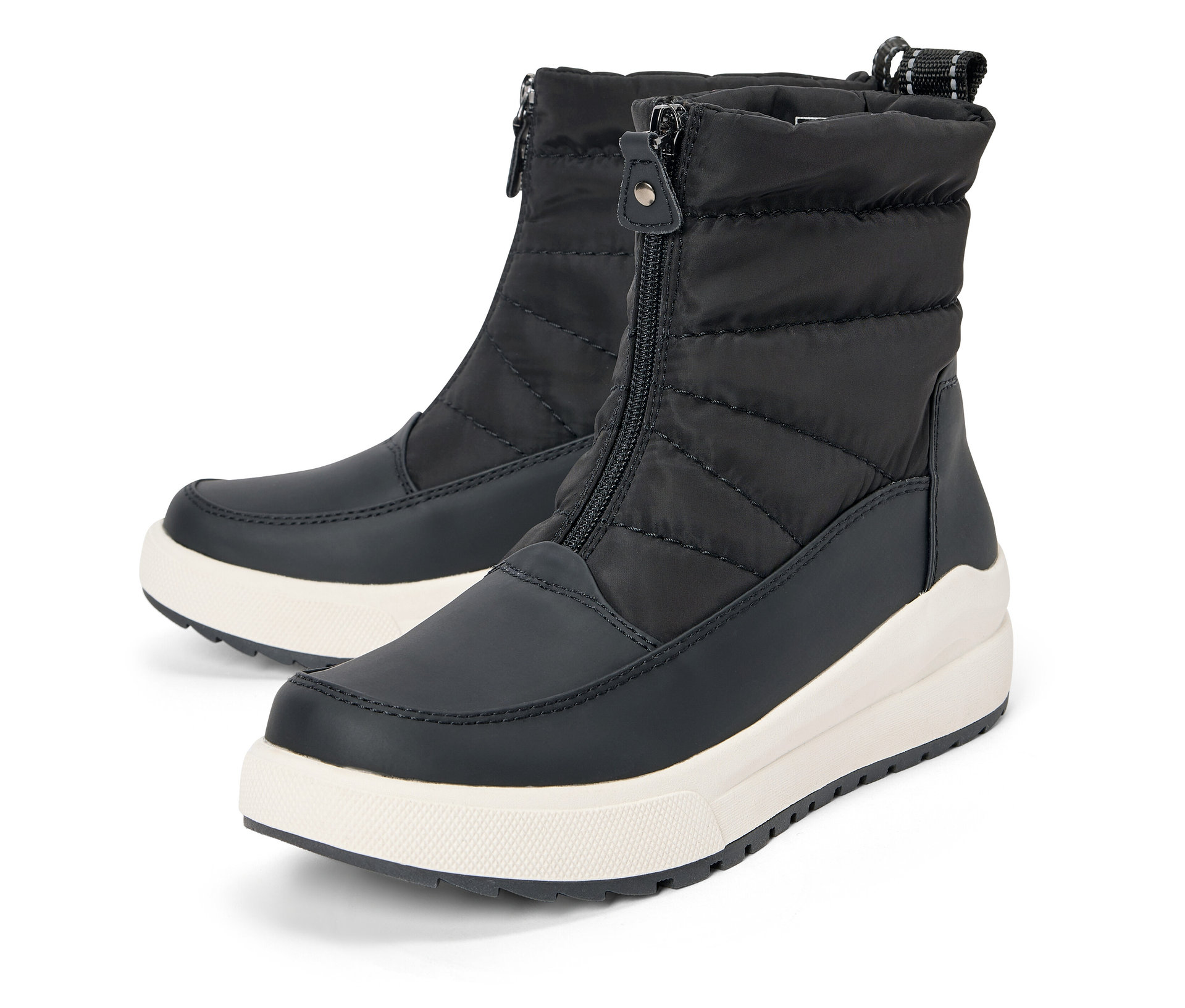 Gefütterte Winterboots - Damen - Gr. 38 - schwarz - schwarz
