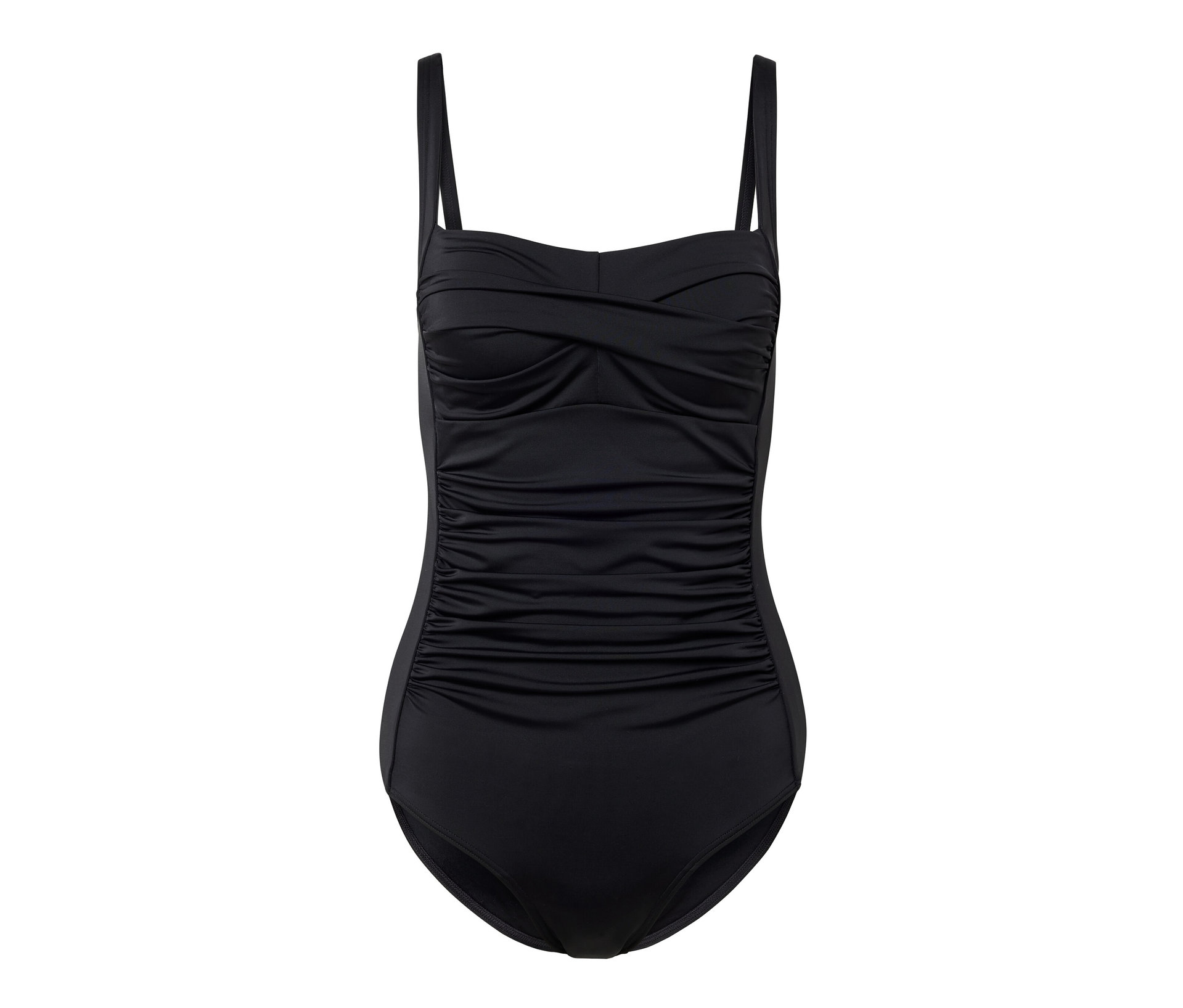 Figurformender Badeanzug - Damen - Gr. 48 - schwarz - schwarz
