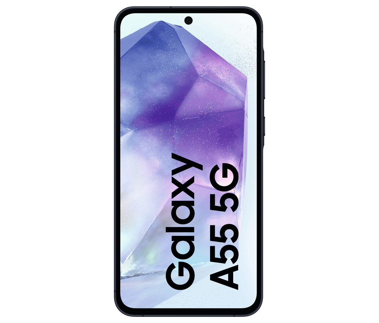 Frontansicht des Samsung Galaxy A55 5G A556B Smartphones in Marineblau.
