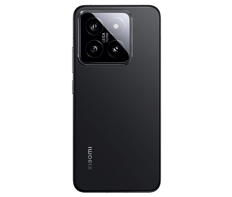 Detailaufnahme der Rückseite eines schwarzen Xiaomi Smartphones.