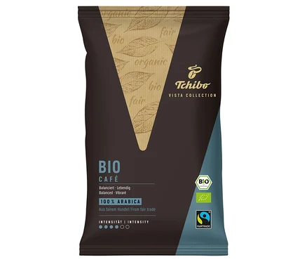 Eine Packung Vista Collection Bio Filterkaffee gemahlen.