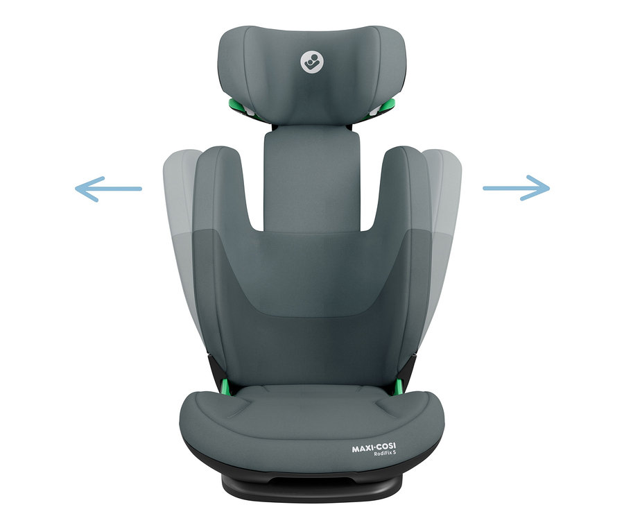 Grauer Maxi-Cosi Kinder-Autositz »Rodifix S«, i-Size mit verstellbaren Seitenflügeln.