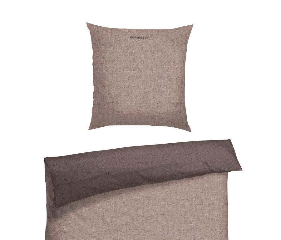 SCHIESSER Renforcé-Bettwäscheset »Doubleface«, taupe/dunkelgrau.