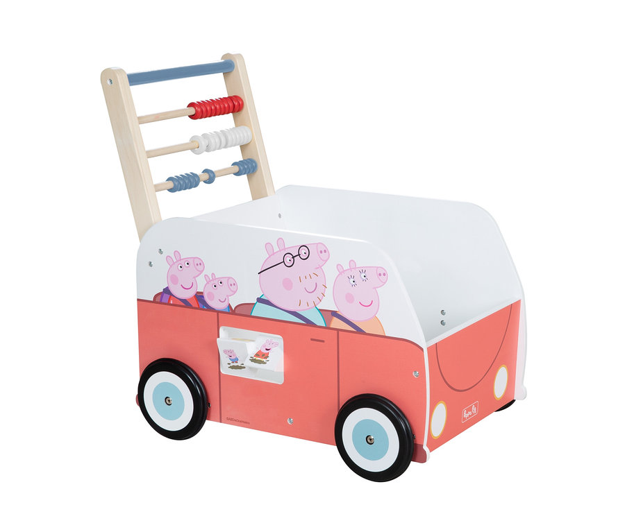roba Bully-Schiebebus »Peppa Pig« aus Holz mit kleinem Abakus.