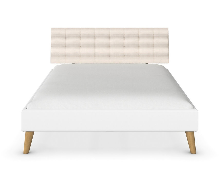 Weißes Bett »Mavi-Extra« mit Polsterkopfteil.