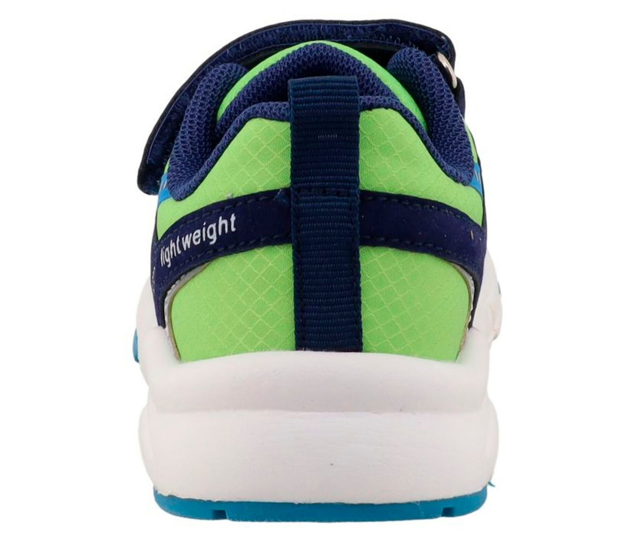 Nahaufnahme der Rückseite eines blauen LURCHI »Archie« Sneakers.