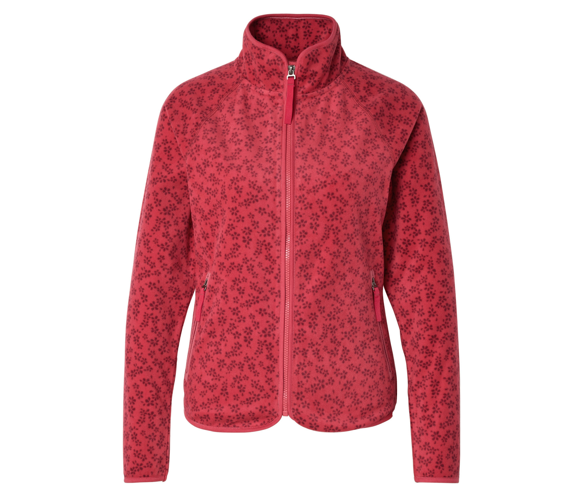 Fleecejacke - Damen - Gr. S - rot/print - rot