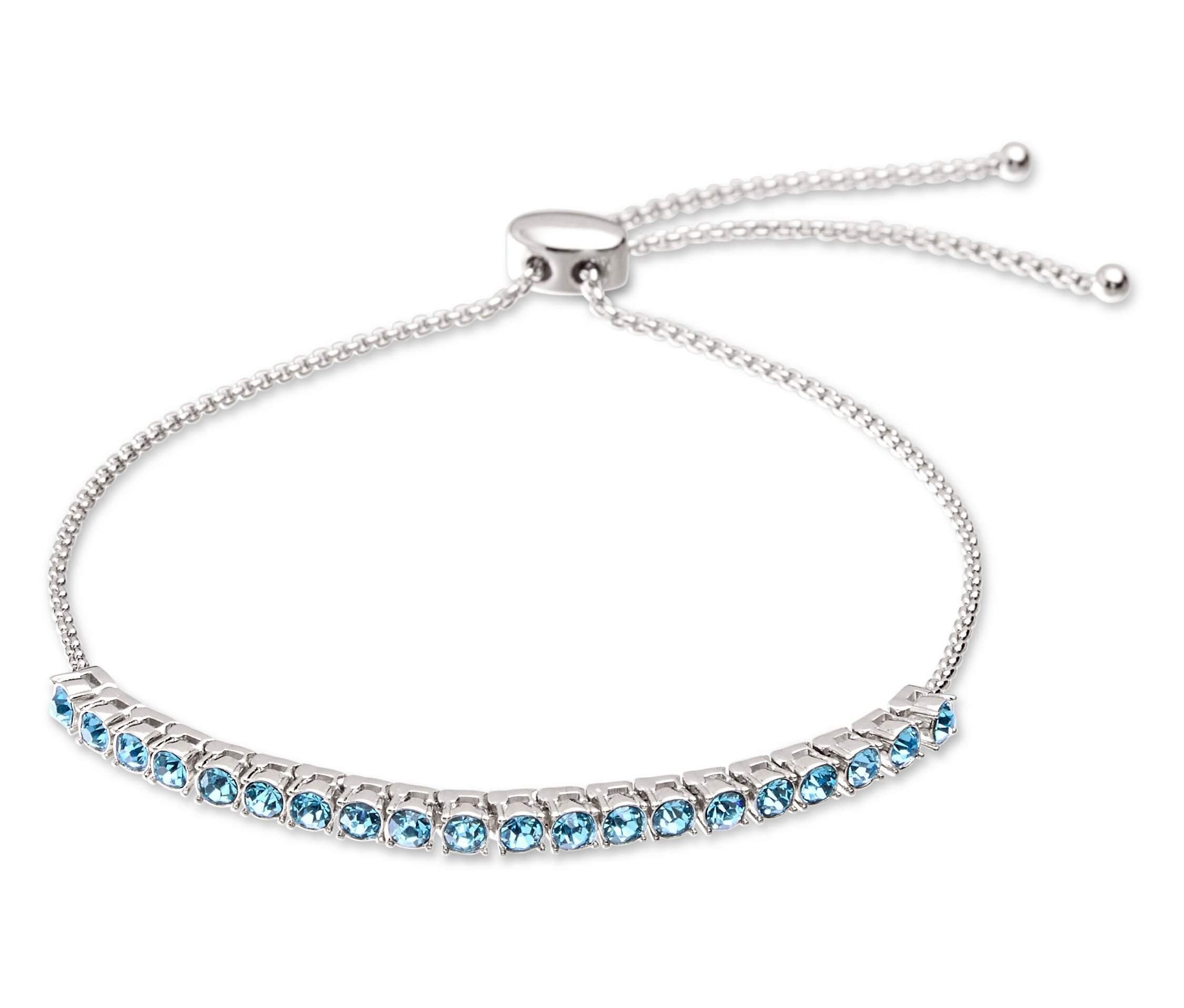 Tchibo - Tennisarmband mit Glaskristallsteinen - silber - Messing / Glas