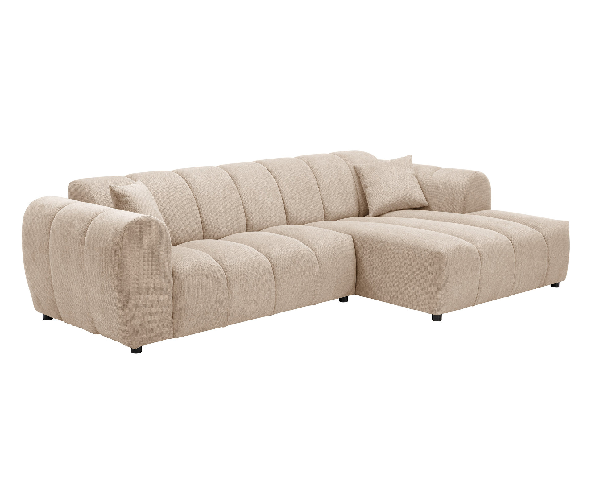 Tchibo - Longchair rechts mit Sofa 2-Sitzer links »Loftwave« - 268x155x73cm - schwarz -