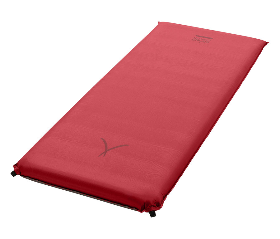 Rote Grand Canyon Isomatte »Hancock 10.0« liegt auf einem weißen Hintergrund.