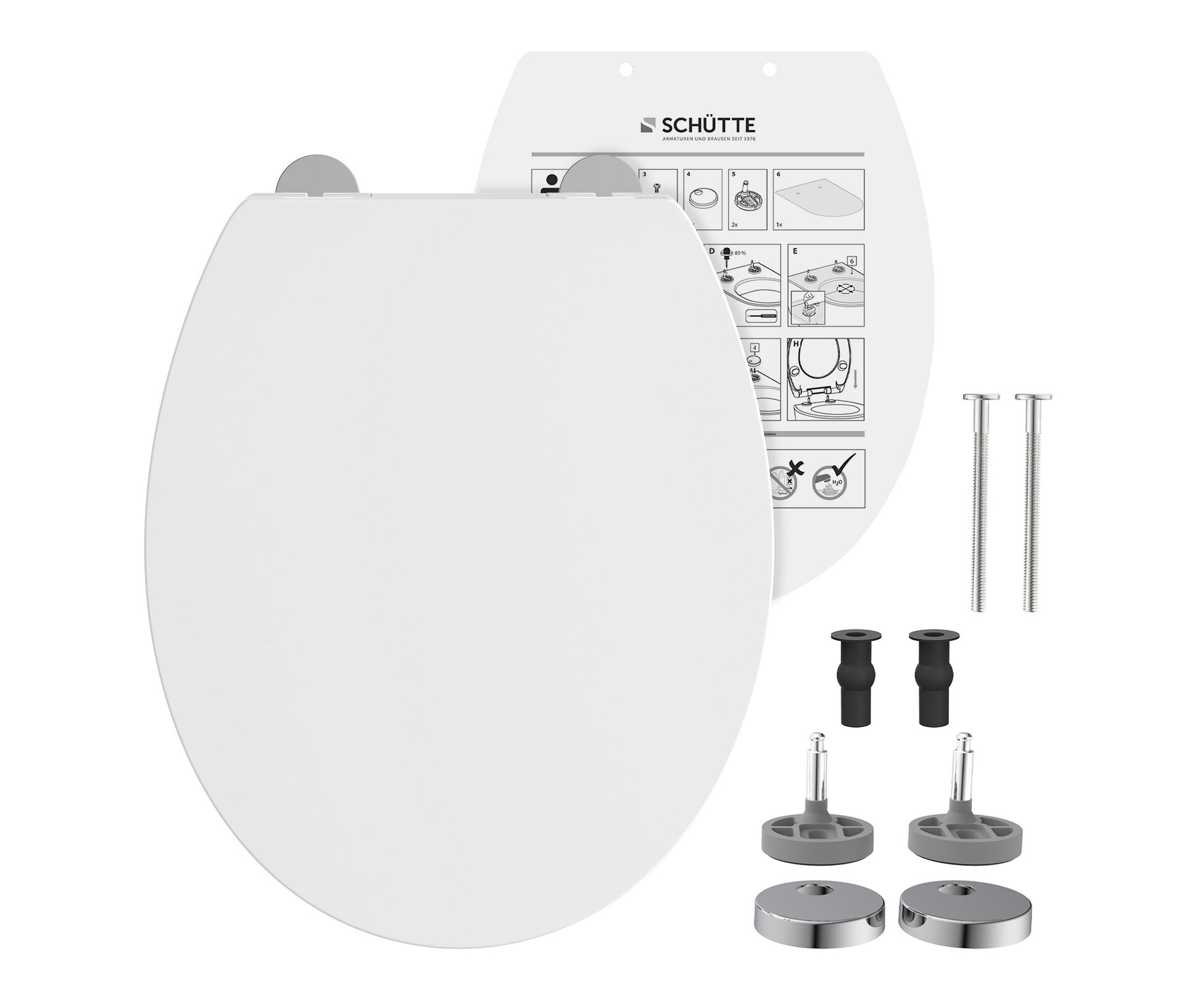 Schütte WC-Sitz "WHITE" aus Kunststoff, mit Absenkautomatik und Schnellverschluss