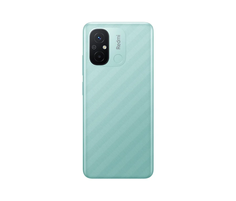 Rückseite eines grünen Xiaomi Redmi 12C 64GB Telefons.