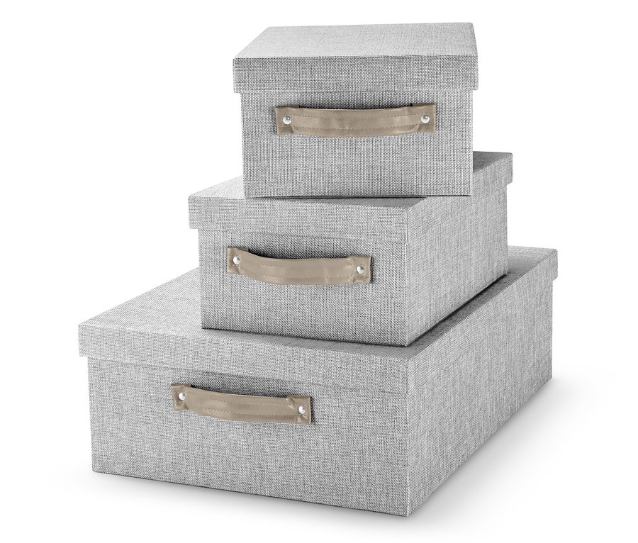 Gestapeltes Ordnungsboxen-Set.