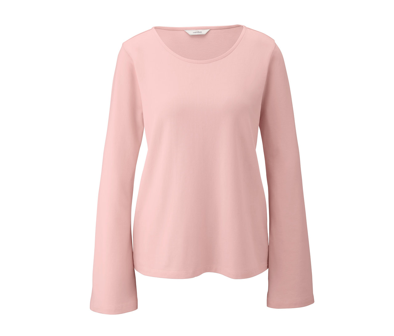 Rosa Lounge-Sweatshirt mit langen, ausgestellten Ärmeln.