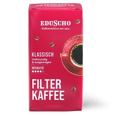 Packung Eduscho Filterkaffee Klassisch, gemahlener Kaffee.