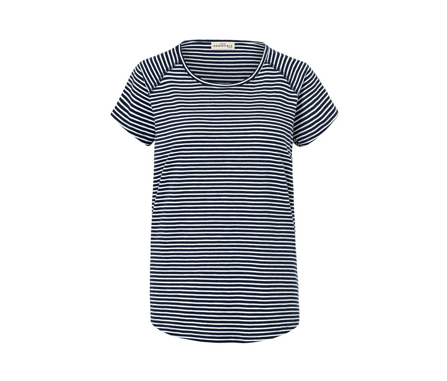Gestreiftes T-Shirt mit kurzen Ärmeln.