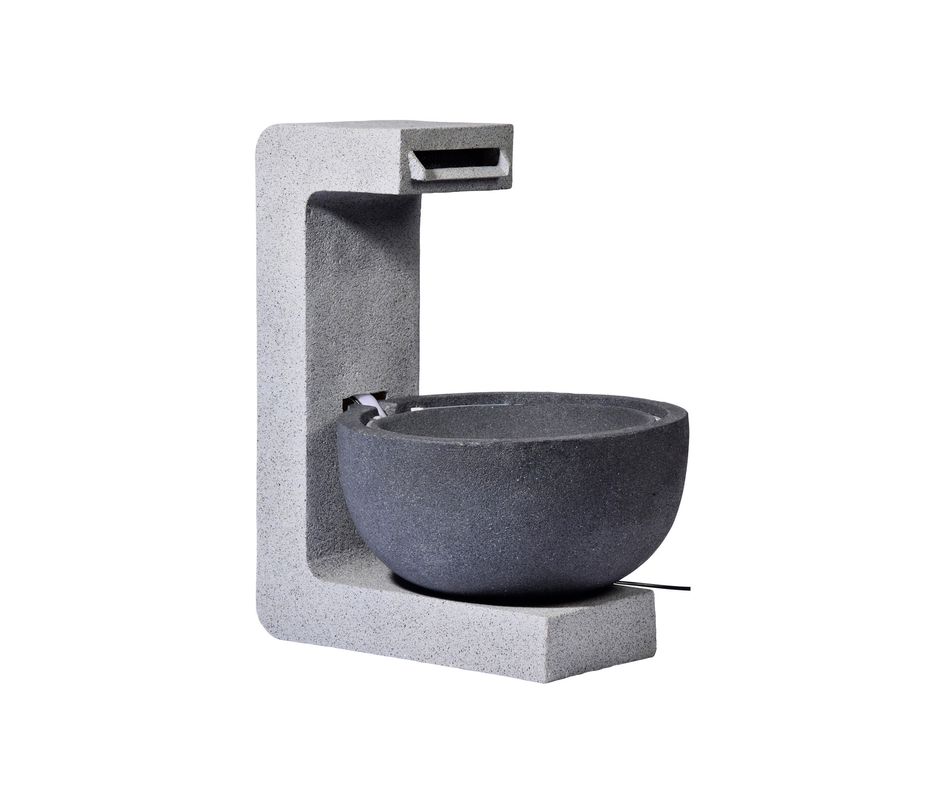 Dobar Gartenbrunnen mit Schale - 52x44x65cm - grau -