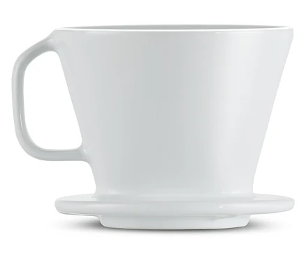 Ein weißer Kaffee Handfilter der Größe 101.